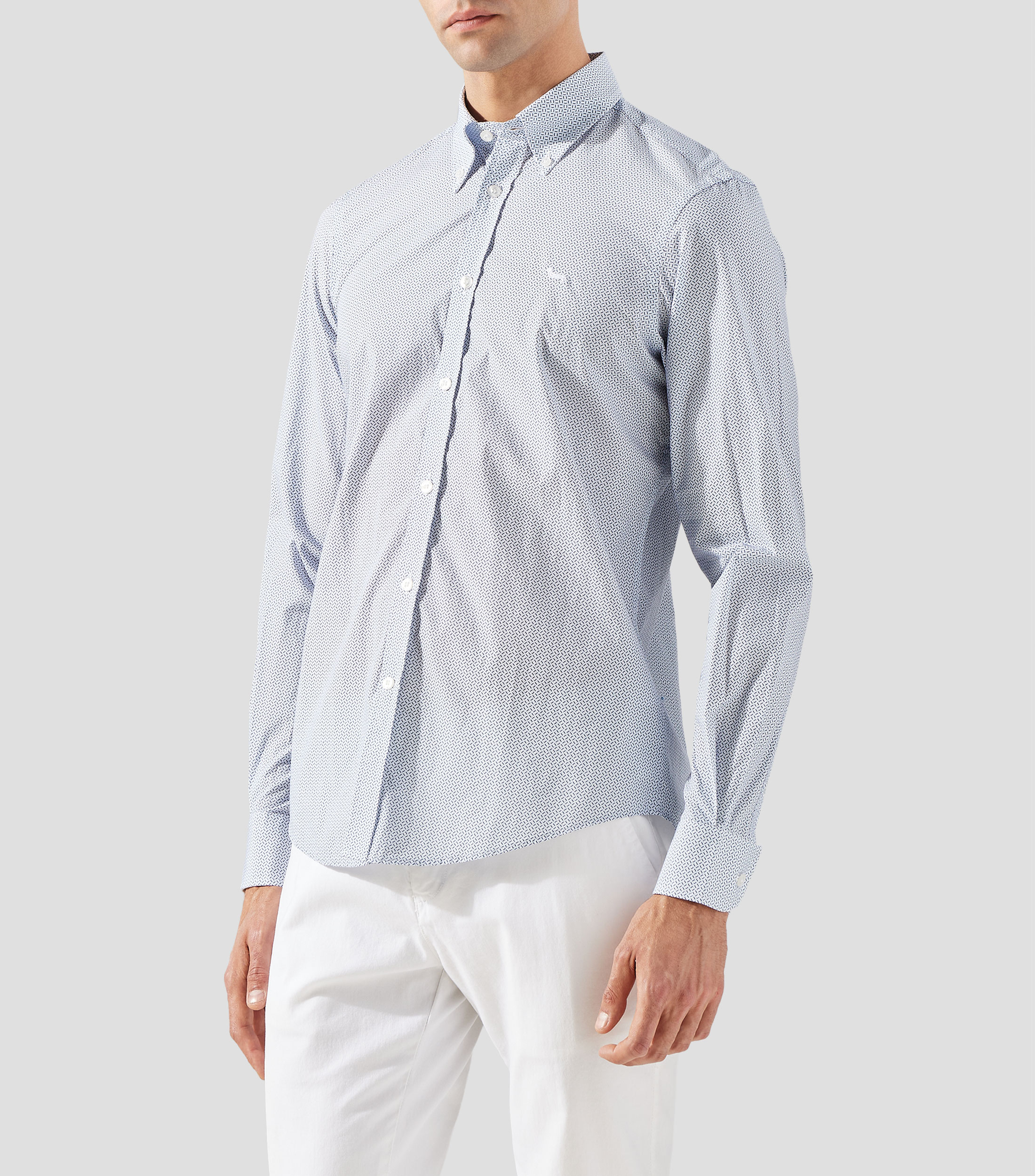 Camisa estampada manga larga Hombre